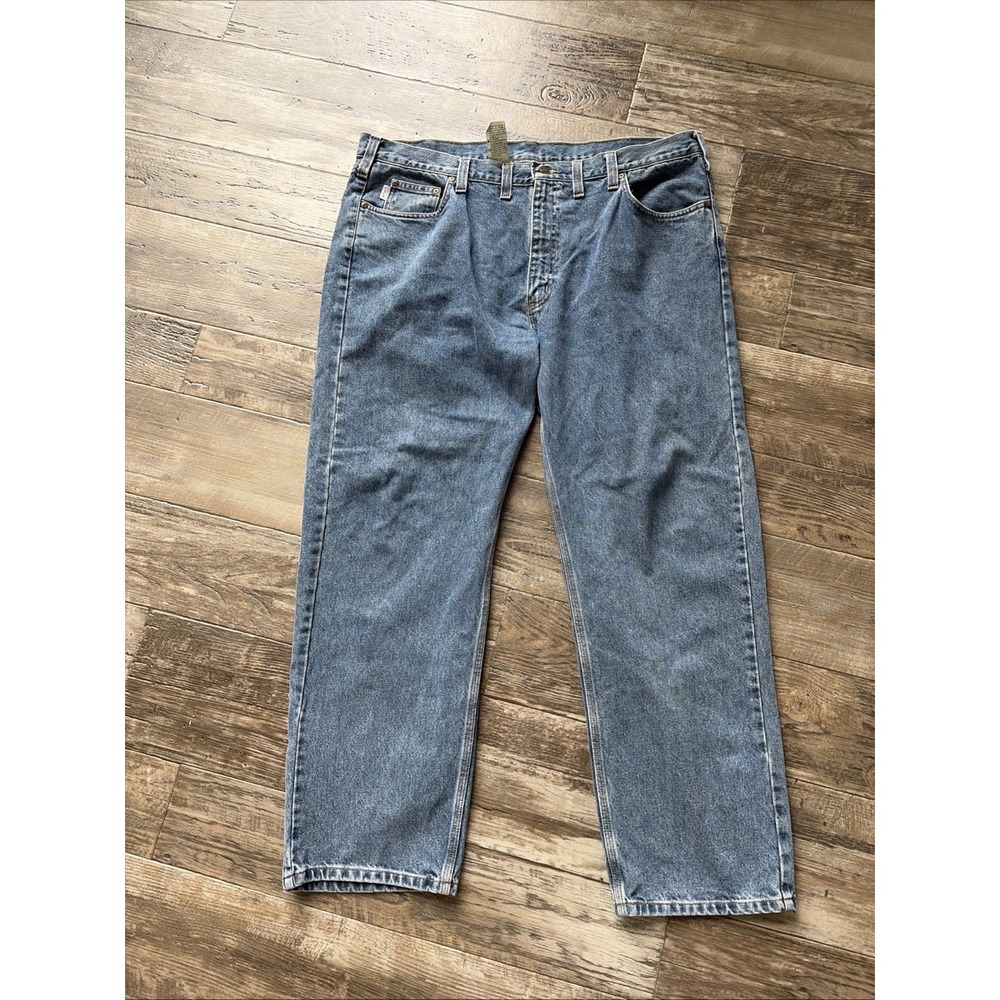Carhartt Traditional Fit B18 STW‎ Straight Leg Blue Jeans Men's Size 44x32